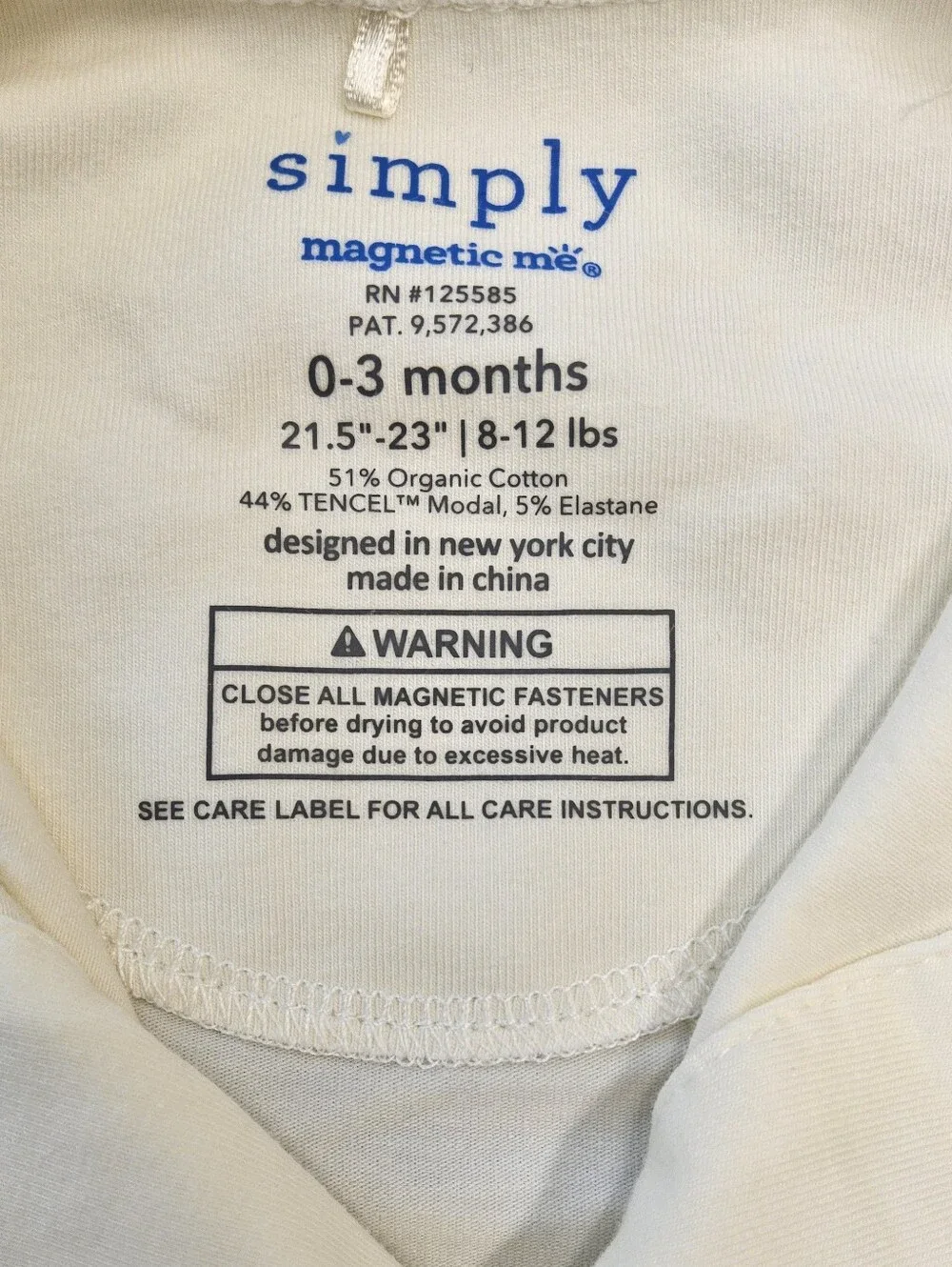Magnetic Me Simply Baby Cream Footed One-Piece